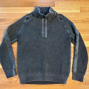 Carbon2Cobalt waffle knit quarter zip